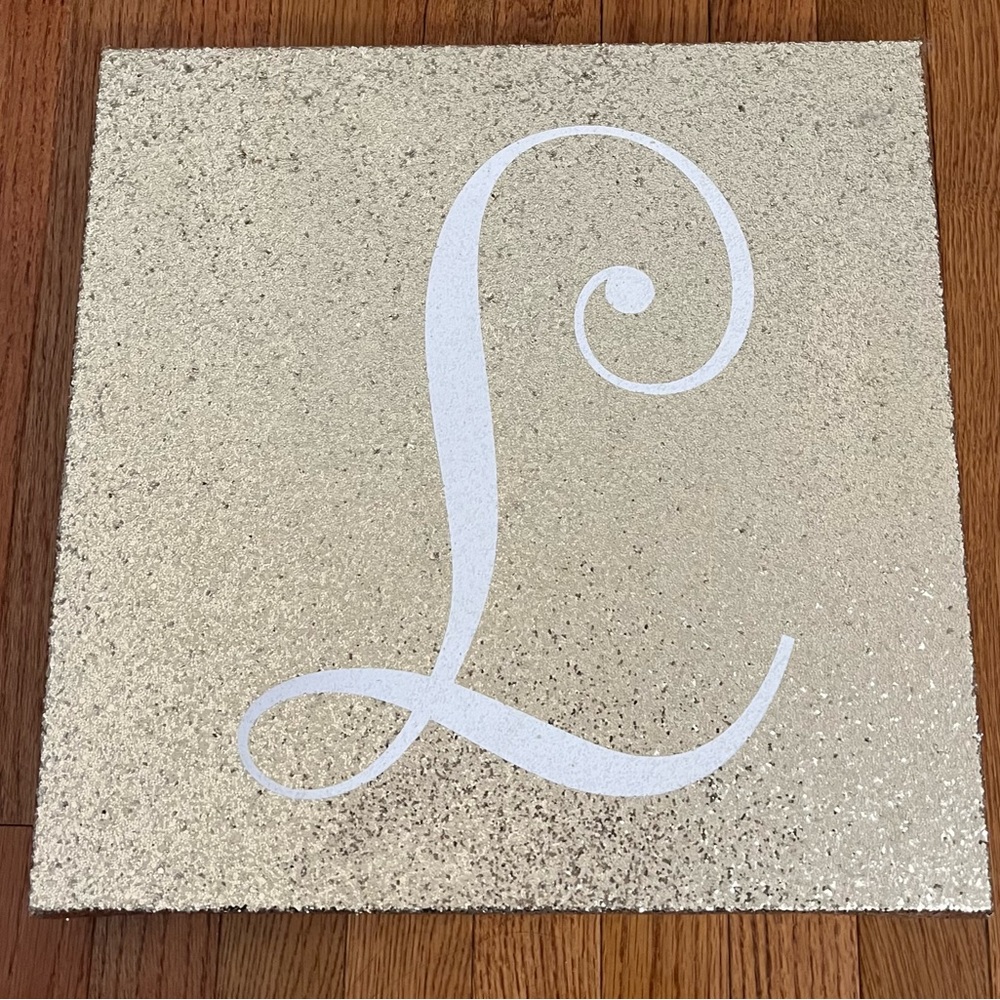 16X16 gold letter “L” wall art